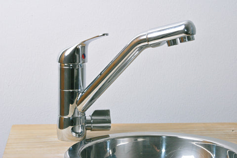 DeLuxe Wasserhahn (OSLO), niedriger Auslauf getrennte Ausläufe für Filter- und Leitungswasser